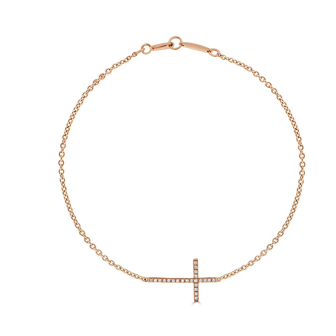 Round Brilliant Cut Diamond Cross Bracelet