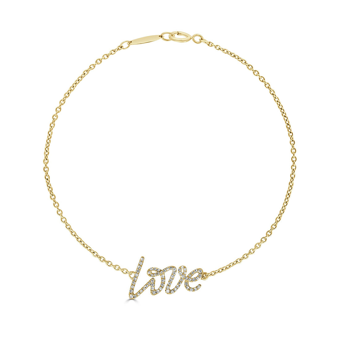 Pavé Diamond Script "Love" Bracelet