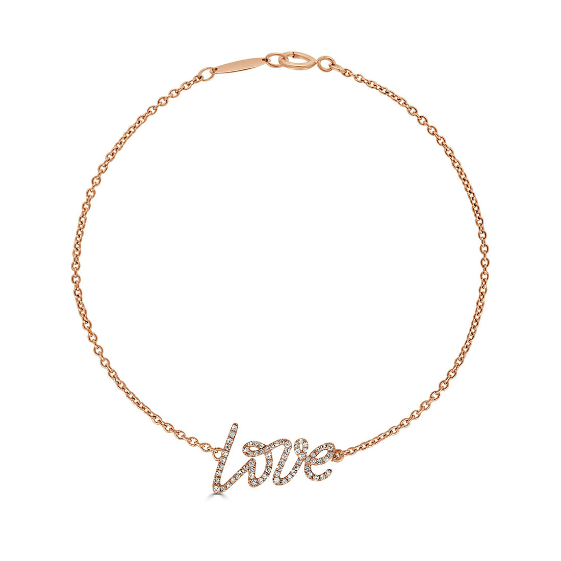 Pavé Diamond Script "Love" Bracelet