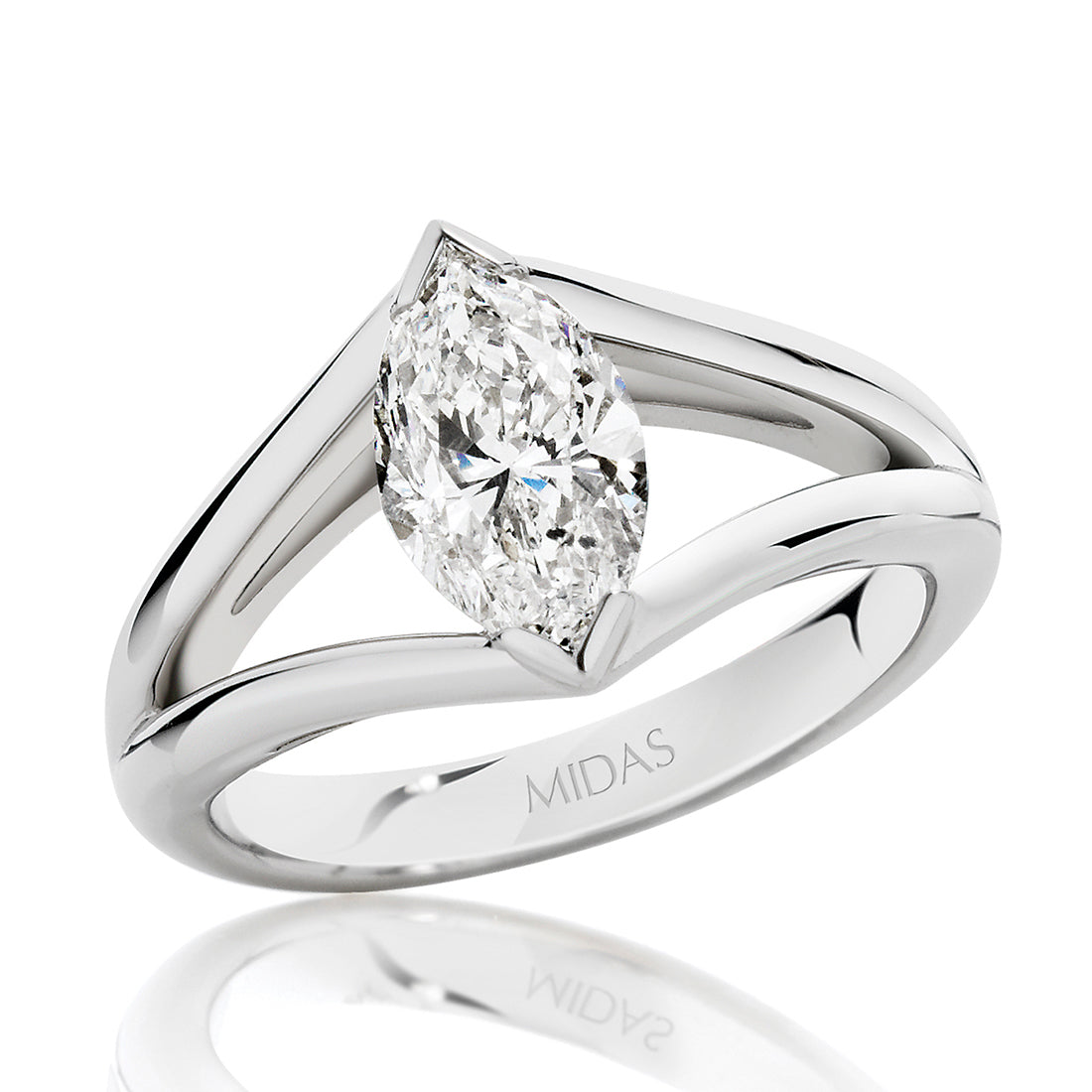 Marquise Cut Solitaire Diamond Engagement Ring