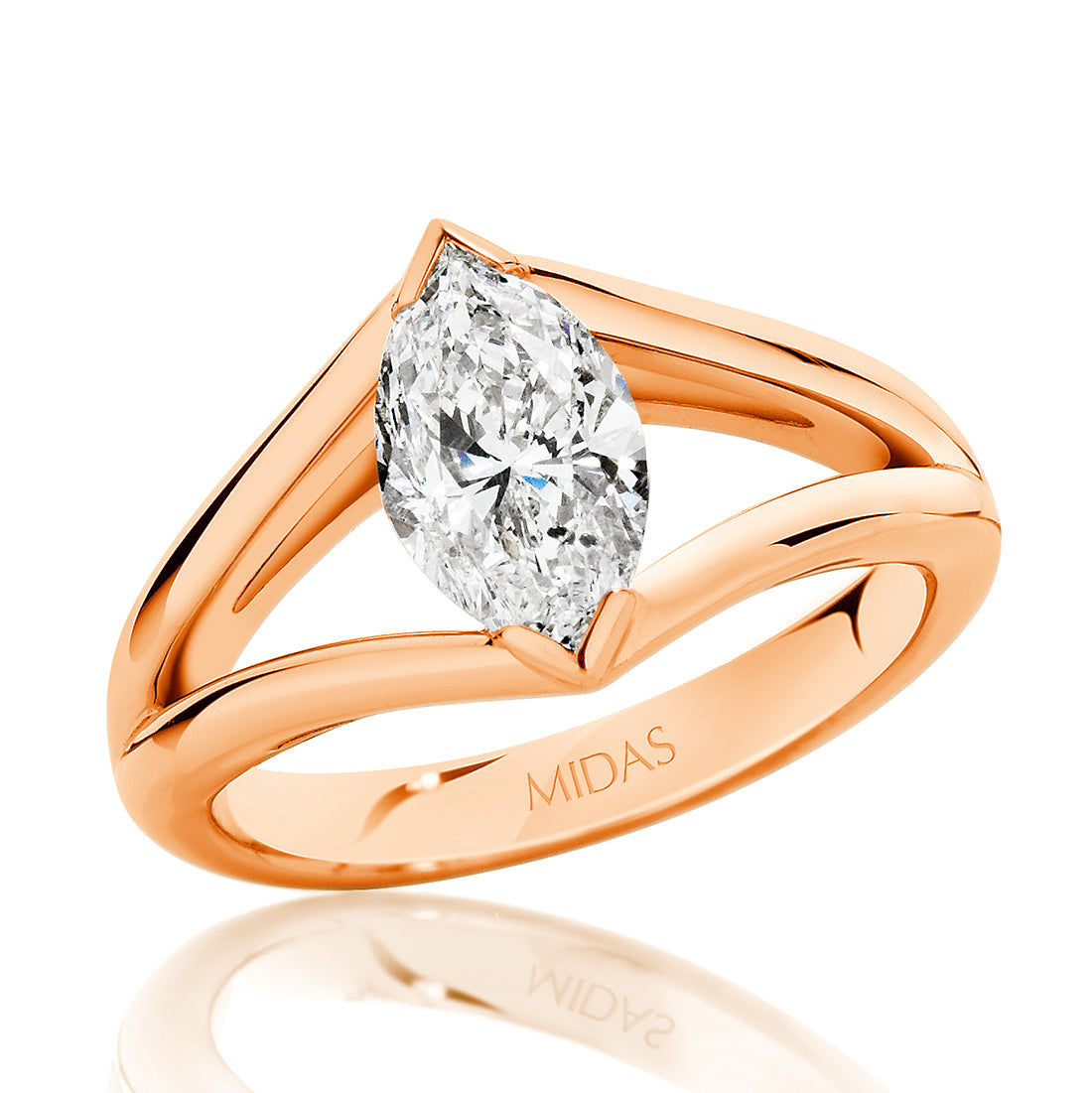 Marquise Cut Solitaire Diamond Engagement Ring