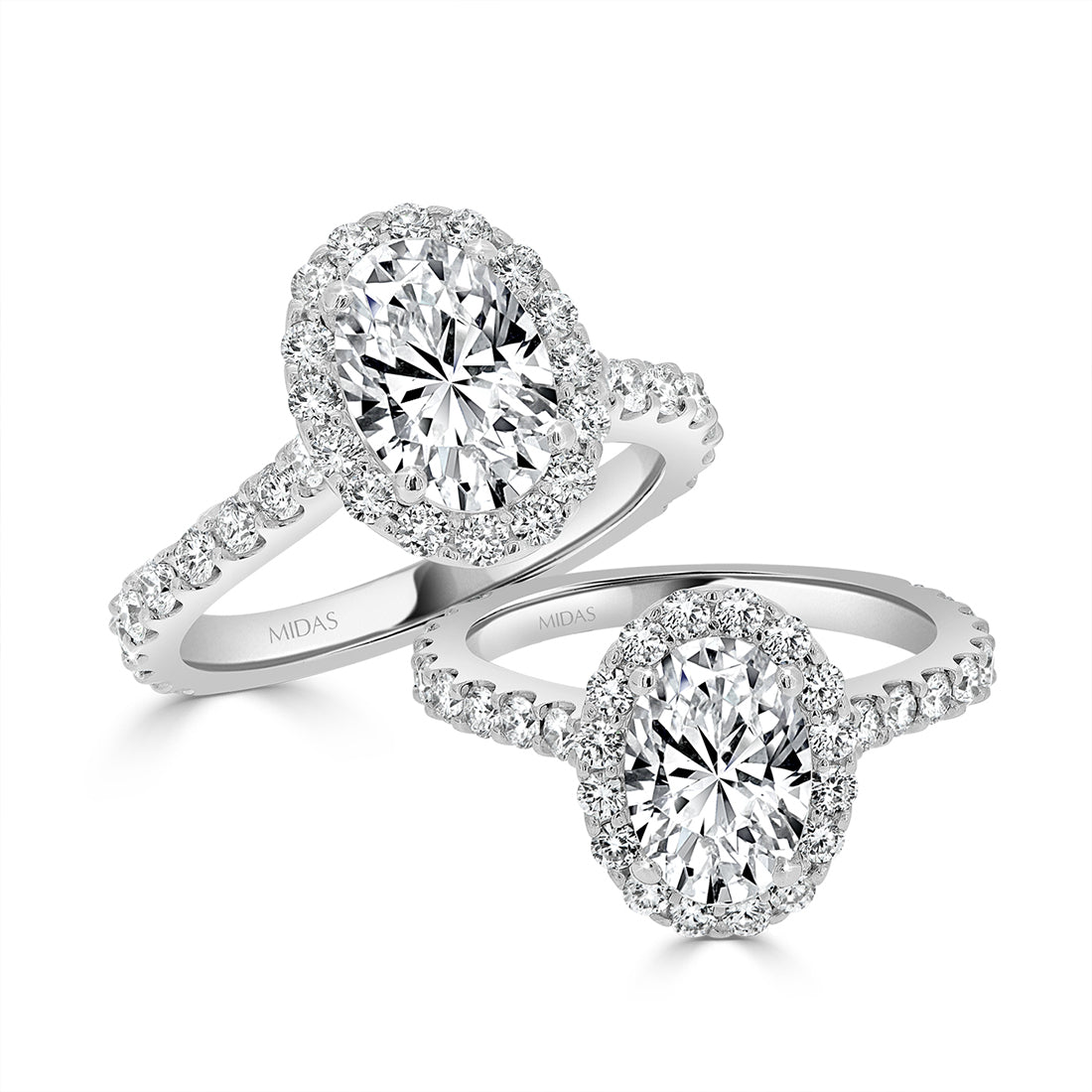 Oval Cut Diamond with Seamless Halo Engagement Ring
