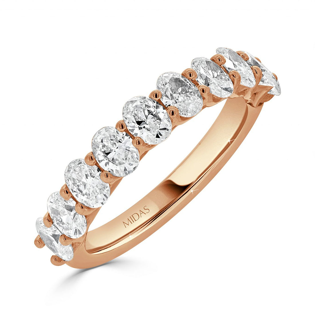 Oval Cut Diamond Eternity Wedding Band