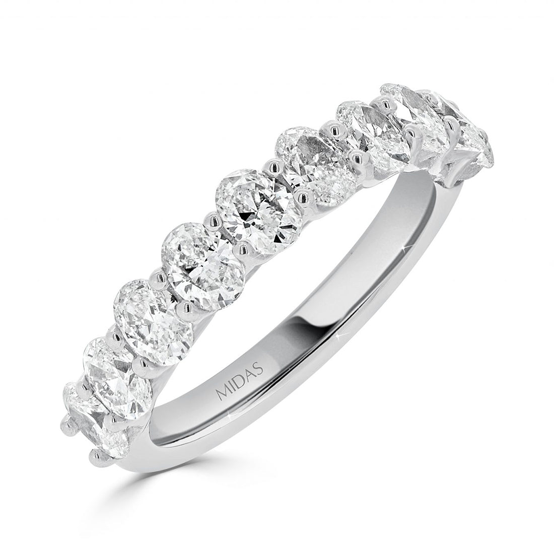 Oval Cut Diamond Eternity Wedding Band