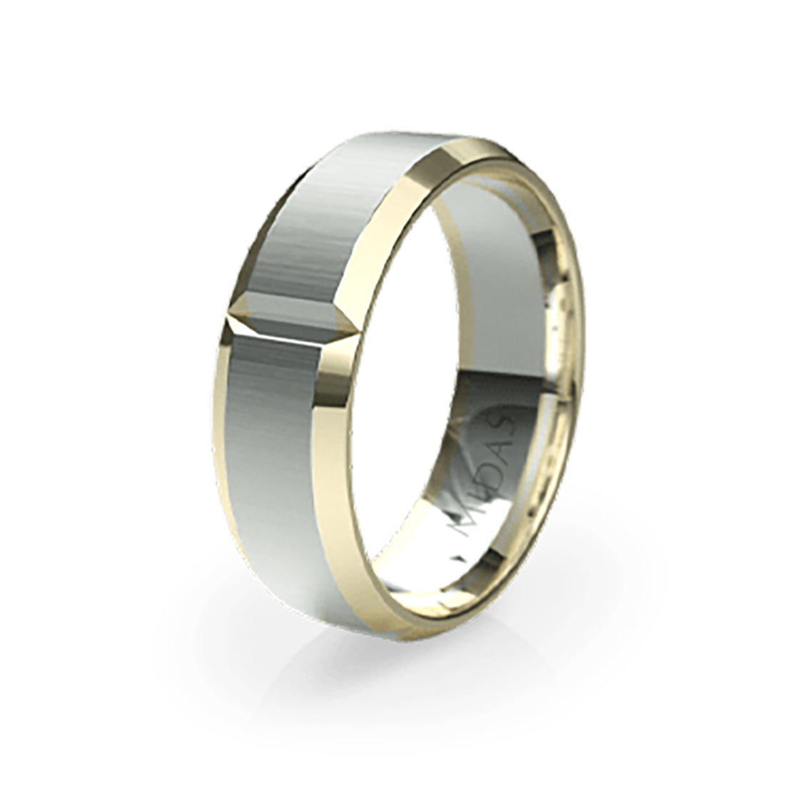Panneled Ring with Duo Indents Wedding Band