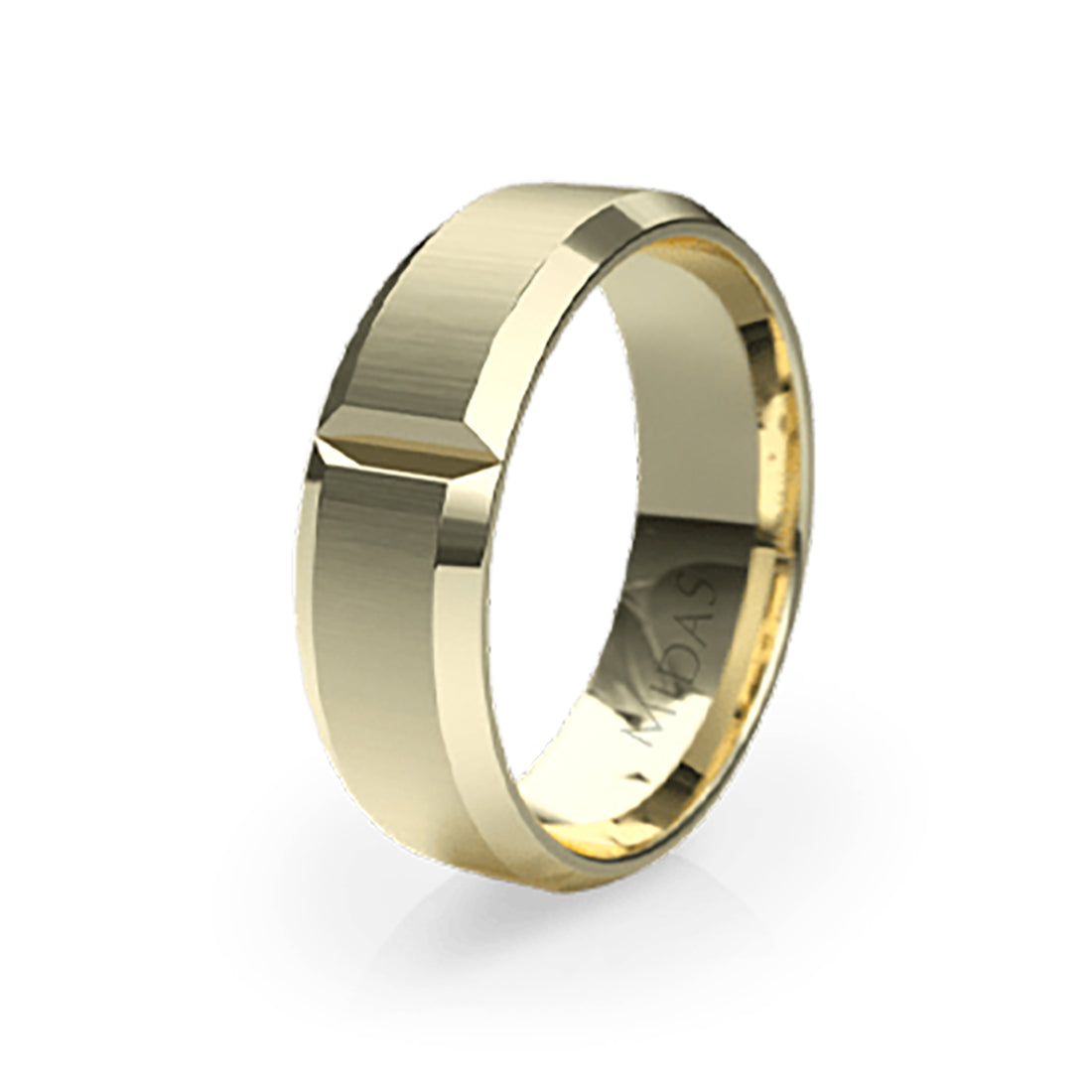 Panneled Ring with Duo Indents Wedding Band
