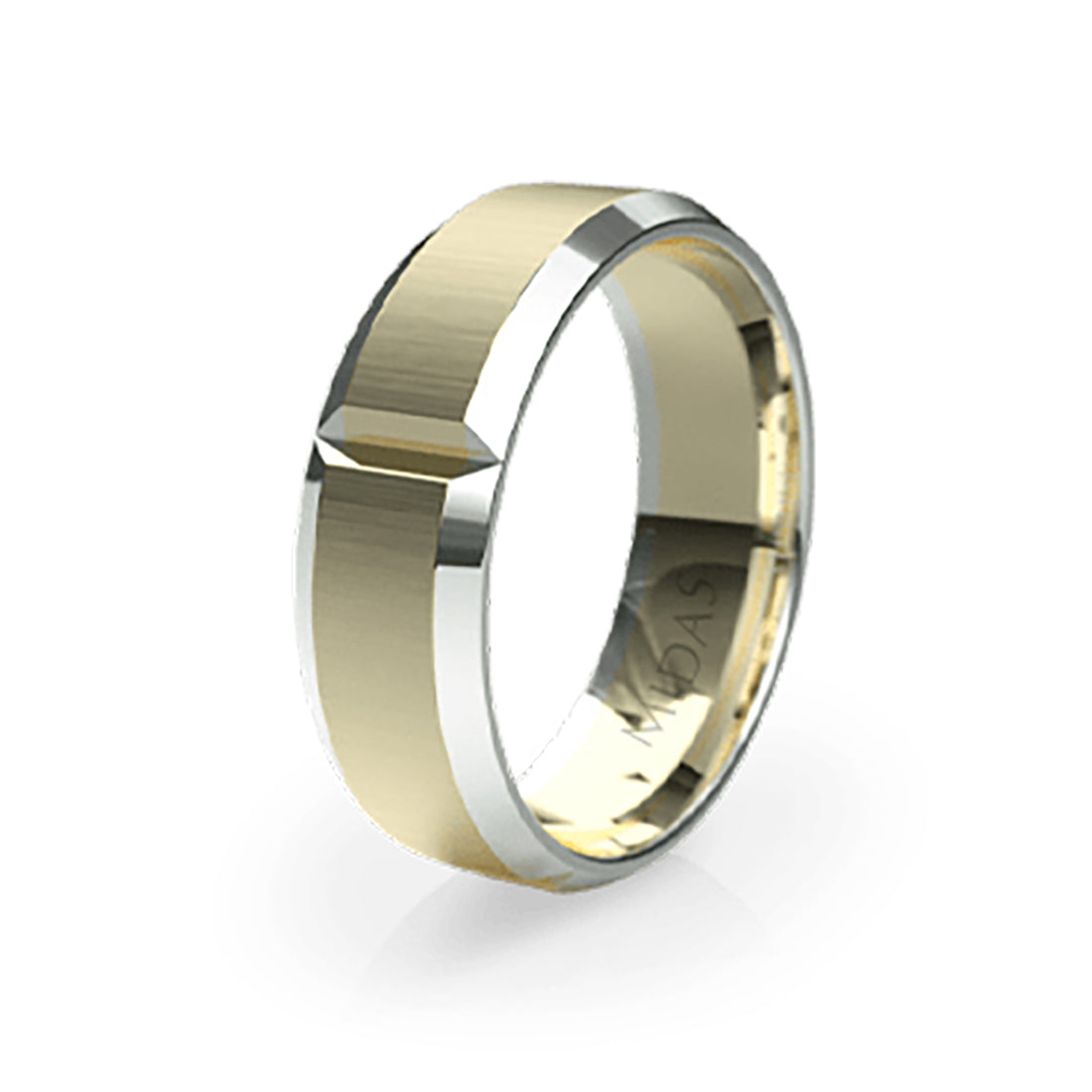 Panneled Ring with Duo Indents Wedding Band