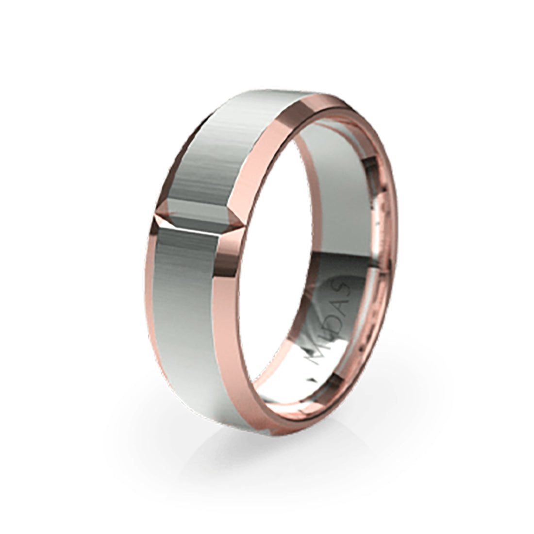 Panneled Ring with Duo Indents Wedding Band