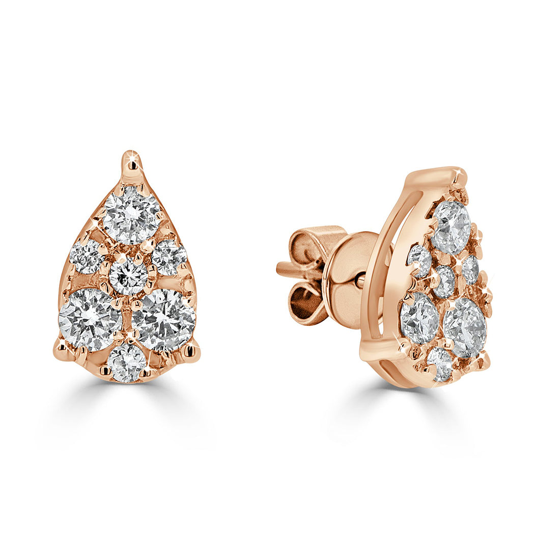 Pear Shape Diamond Cluster Earrings