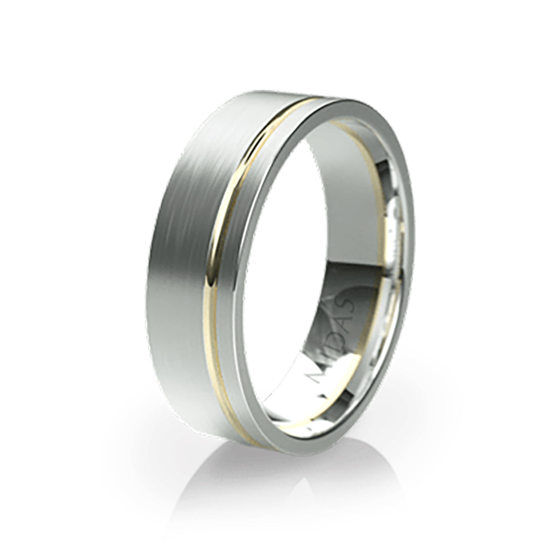 Flat Profile Single Groove Wedding Band