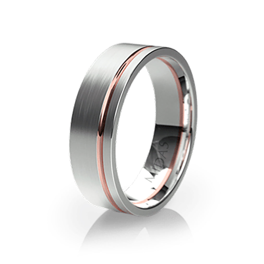 Flat Profile Single Groove Wedding Band