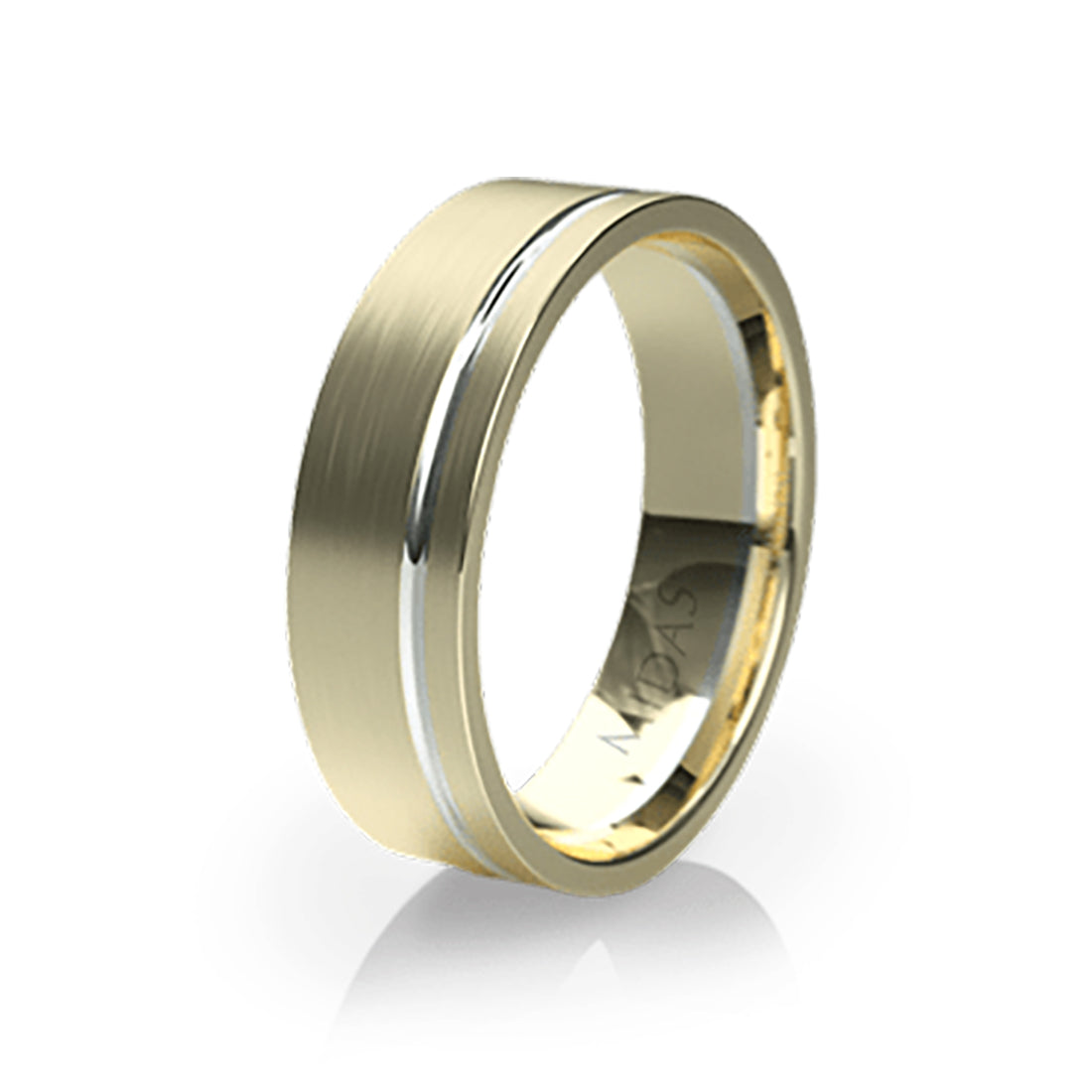 Flat Profile Single Groove Wedding Band