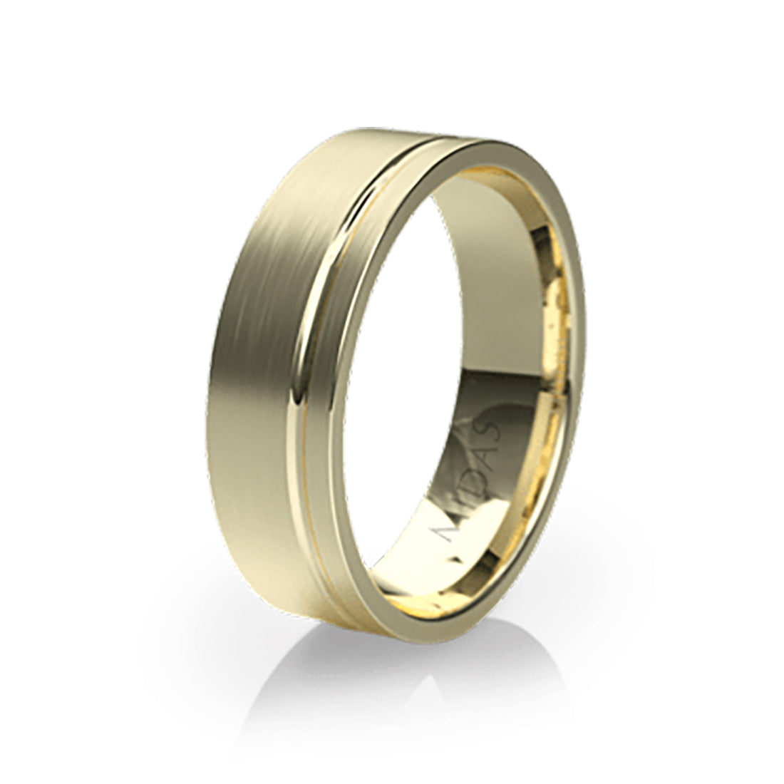 Flat Profile Single Groove Wedding Band