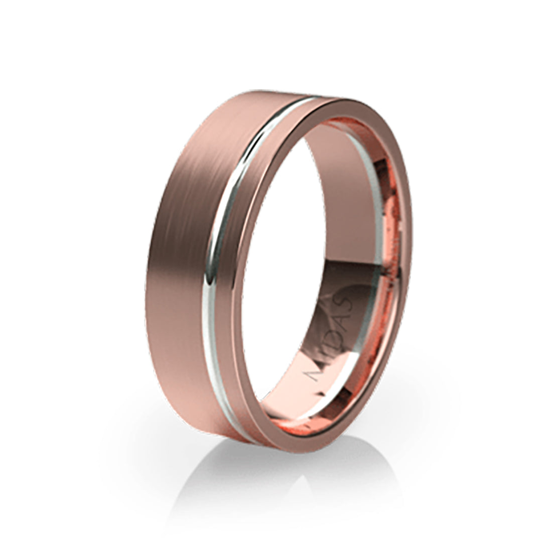 Flat Profile Single Groove Wedding Band