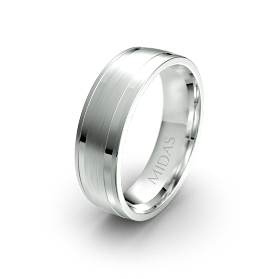 Polished and Brushed Satin Flat Wedding Band