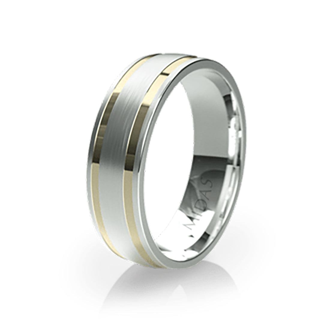 Polished and Brushed Satin Flat Wedding Band