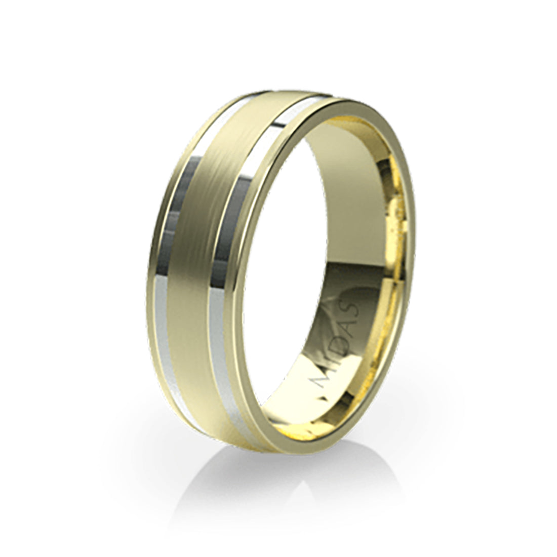 Polished and Brushed Satin Flat Wedding Band