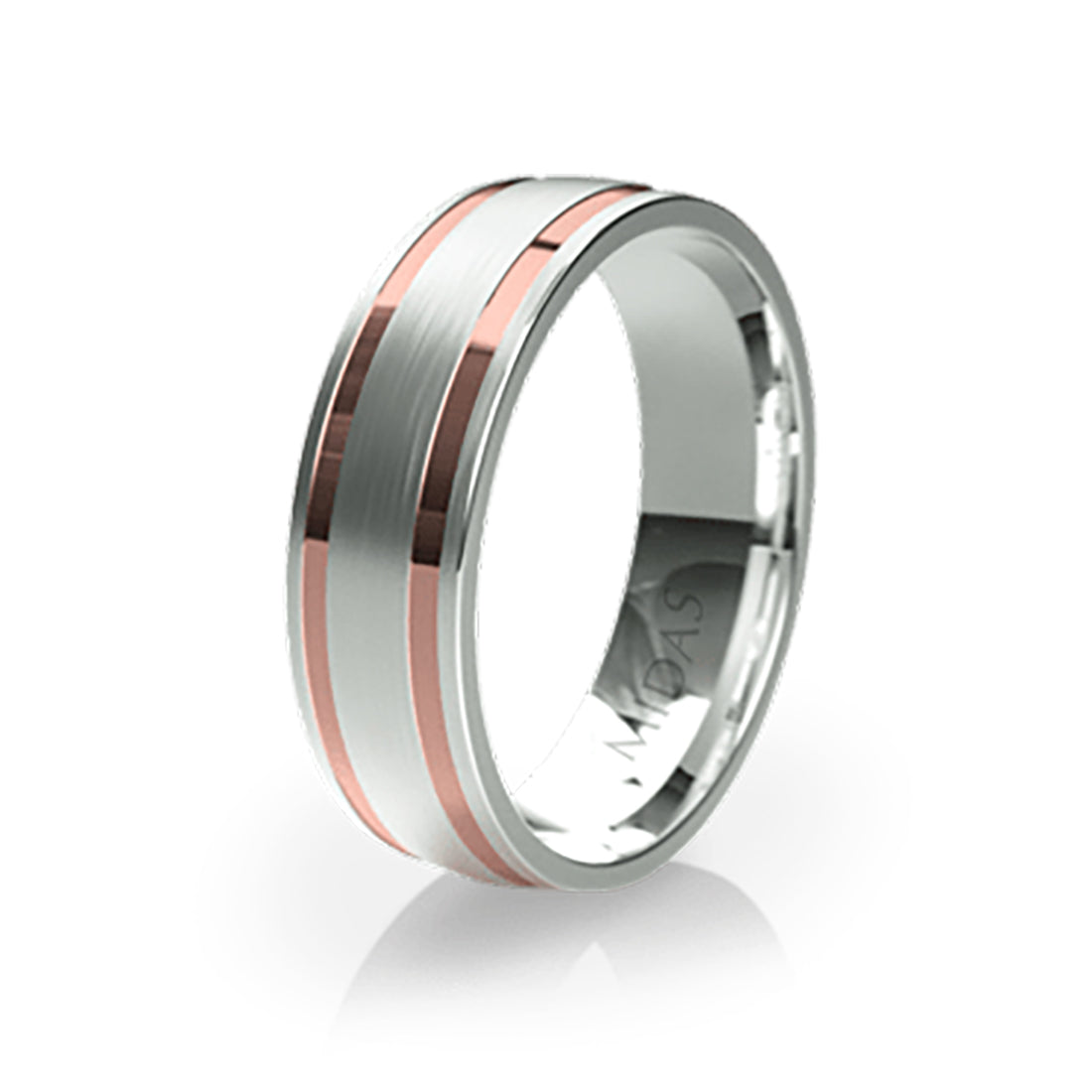 Polished and Brushed Satin Flat Wedding Band