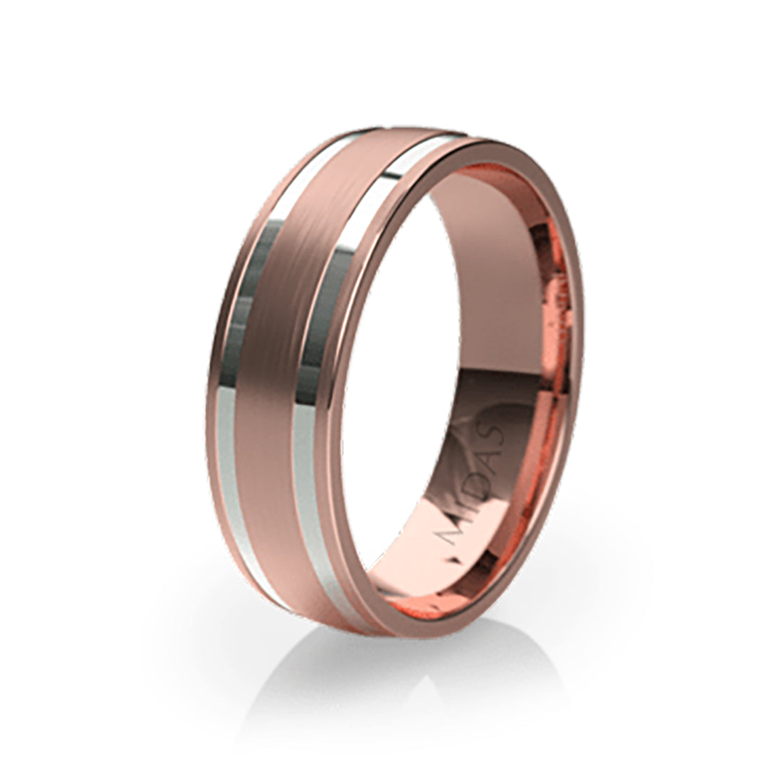 Polished and Brushed Satin Flat Wedding Band