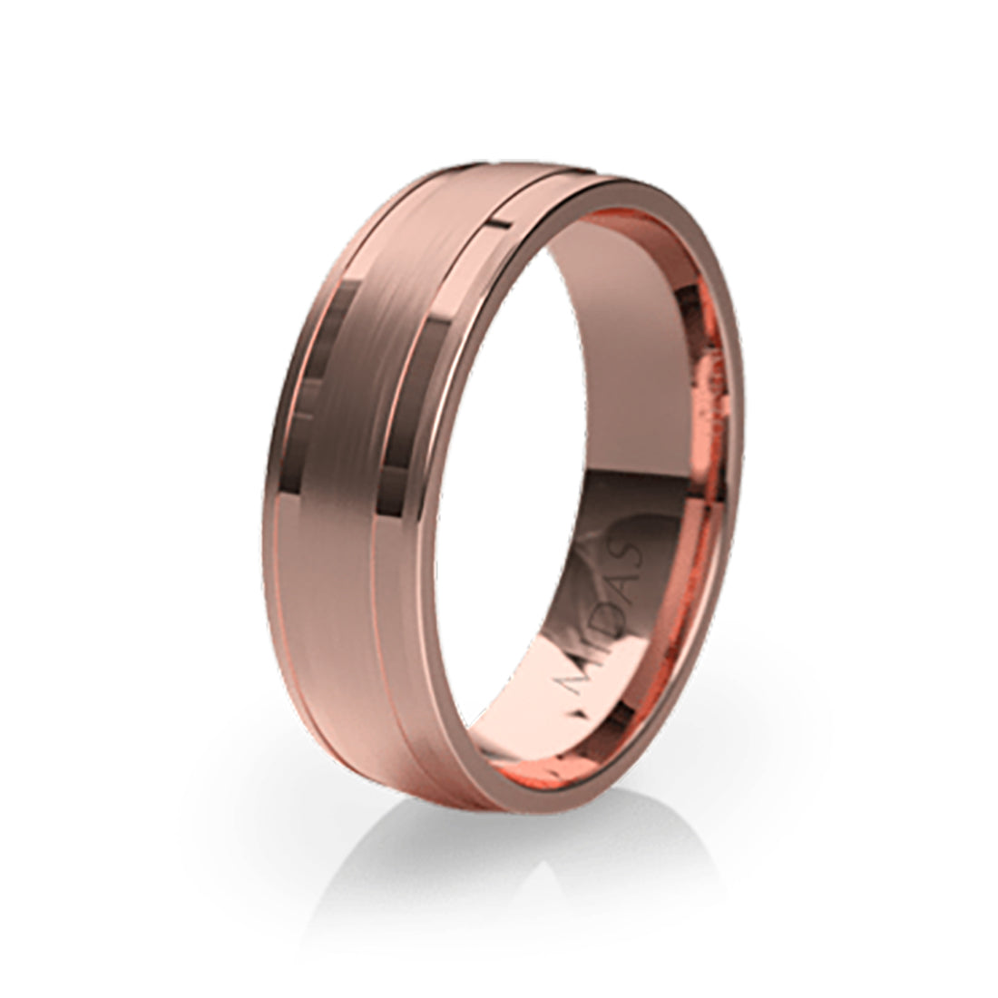 Polished and Brushed Satin Flat Wedding Band
