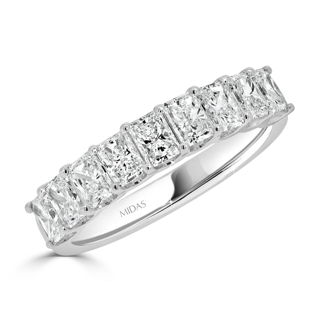 Radiant Cut Diamond Prong Set Wedding Band