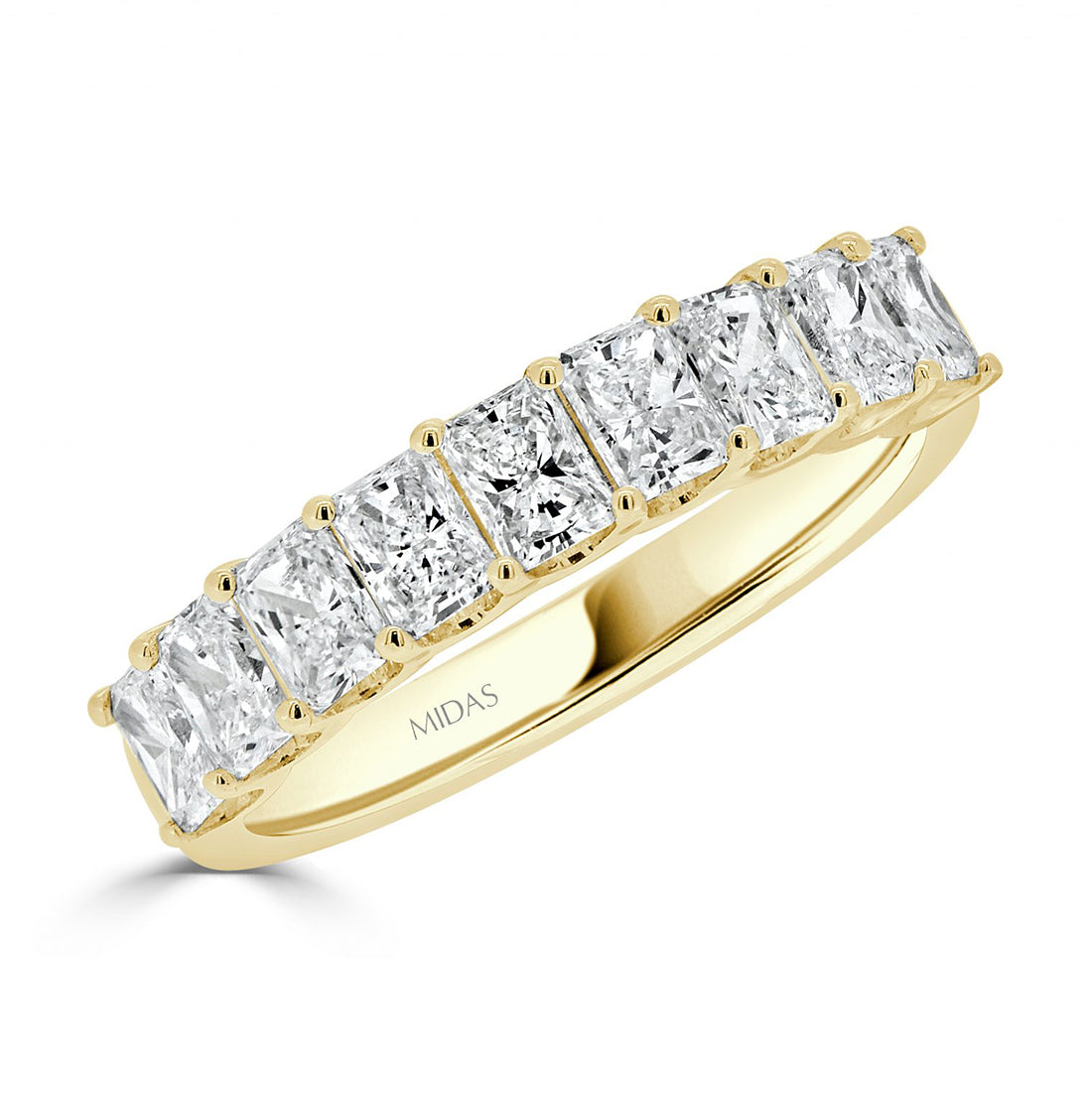 Radiant Cut Diamond Prong Set Wedding Band