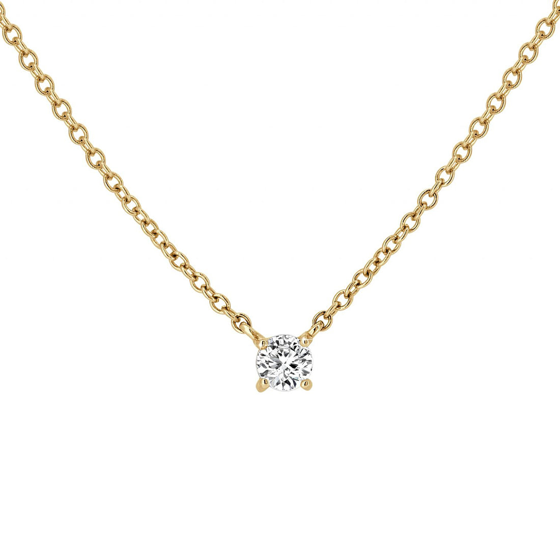 Round Brilliant Diamond Solitaire Pendant Necklace