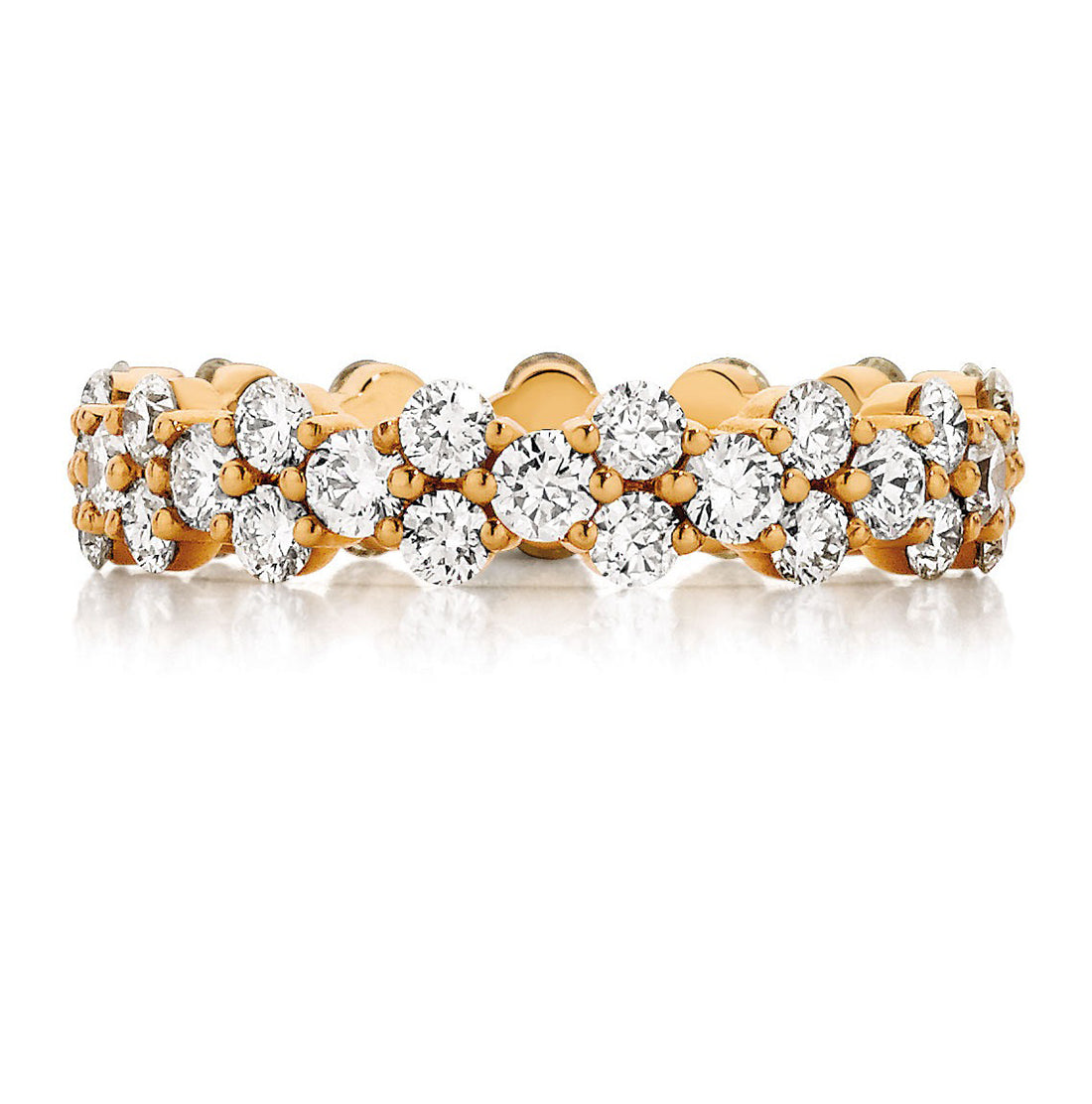 Round Cut Diamond Floral Eternity Wedding Band