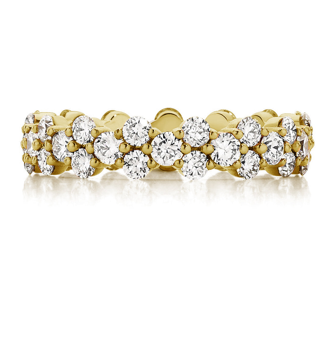 Round Cut Diamond Floral Eternity Wedding Band