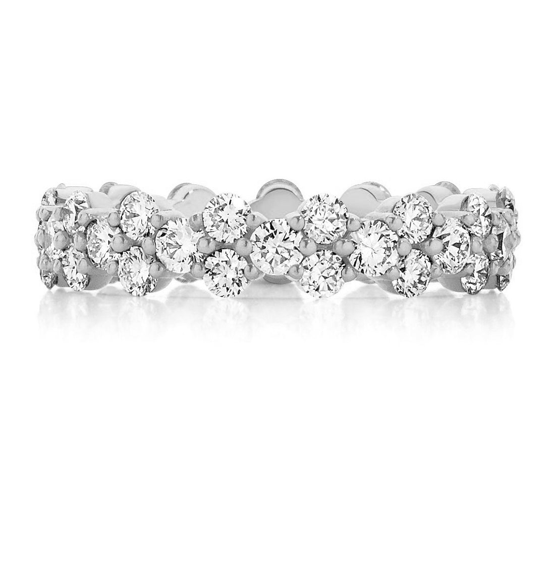 Round Cut Diamond Floral Eternity Wedding Band