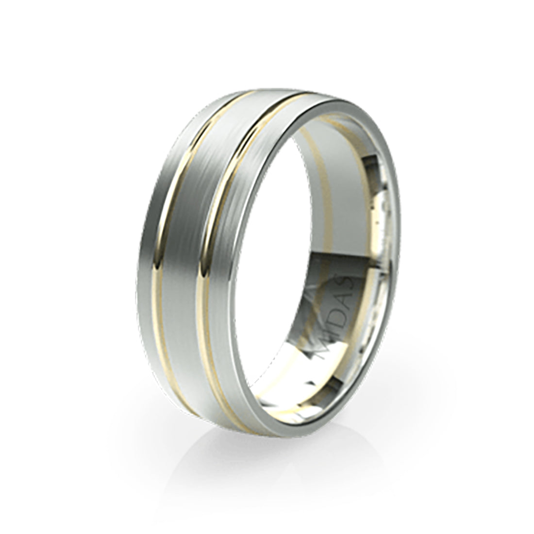 Sleek Band with Twin Polished Groves Wedding Band