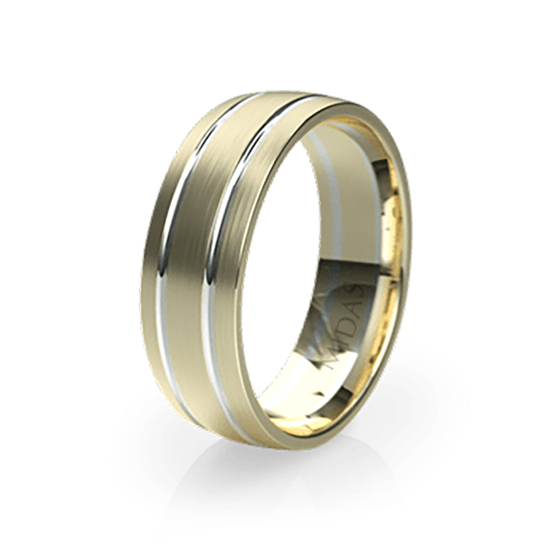 Sleek Band with Twin Polished Groves Wedding Band
