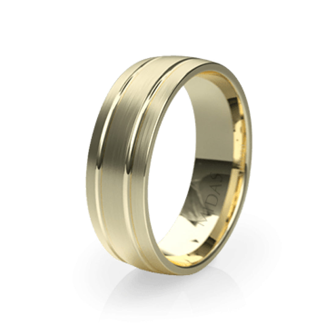 Sleek Band with Twin Polished Groves Wedding Band