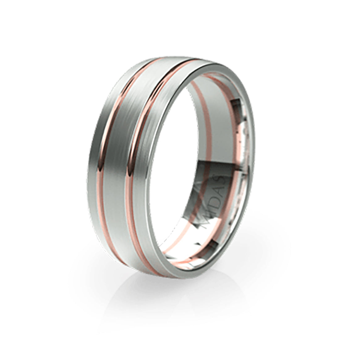 Sleek Band with Twin Polished Groves Wedding Band