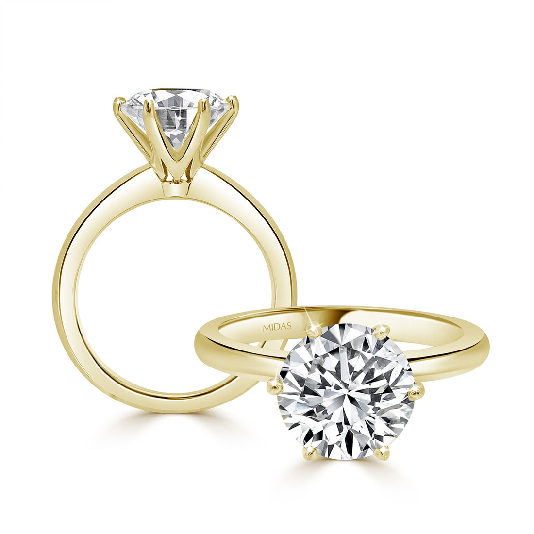 Round Brilliant Cut Solitaire with Six Claw Setting Diamond Engagement Ring