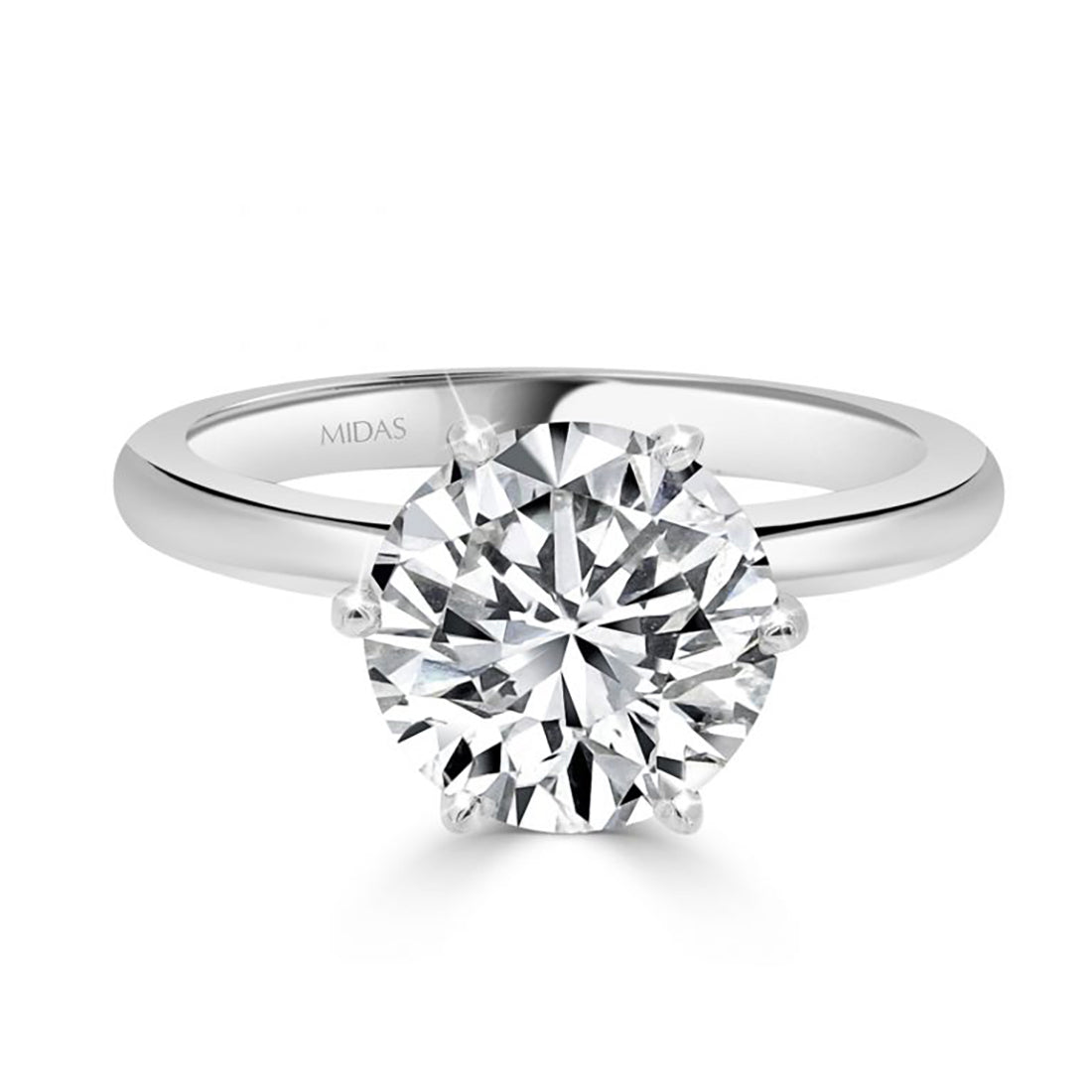 Round Brilliant Cut Solitaire with Six Claw Setting Diamond Engagement Ring