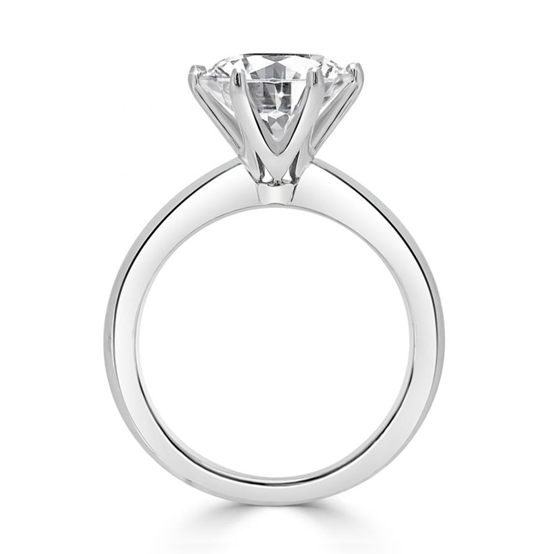 Round Brilliant Cut Solitaire with Six Claw Setting Diamond Engagement Ring