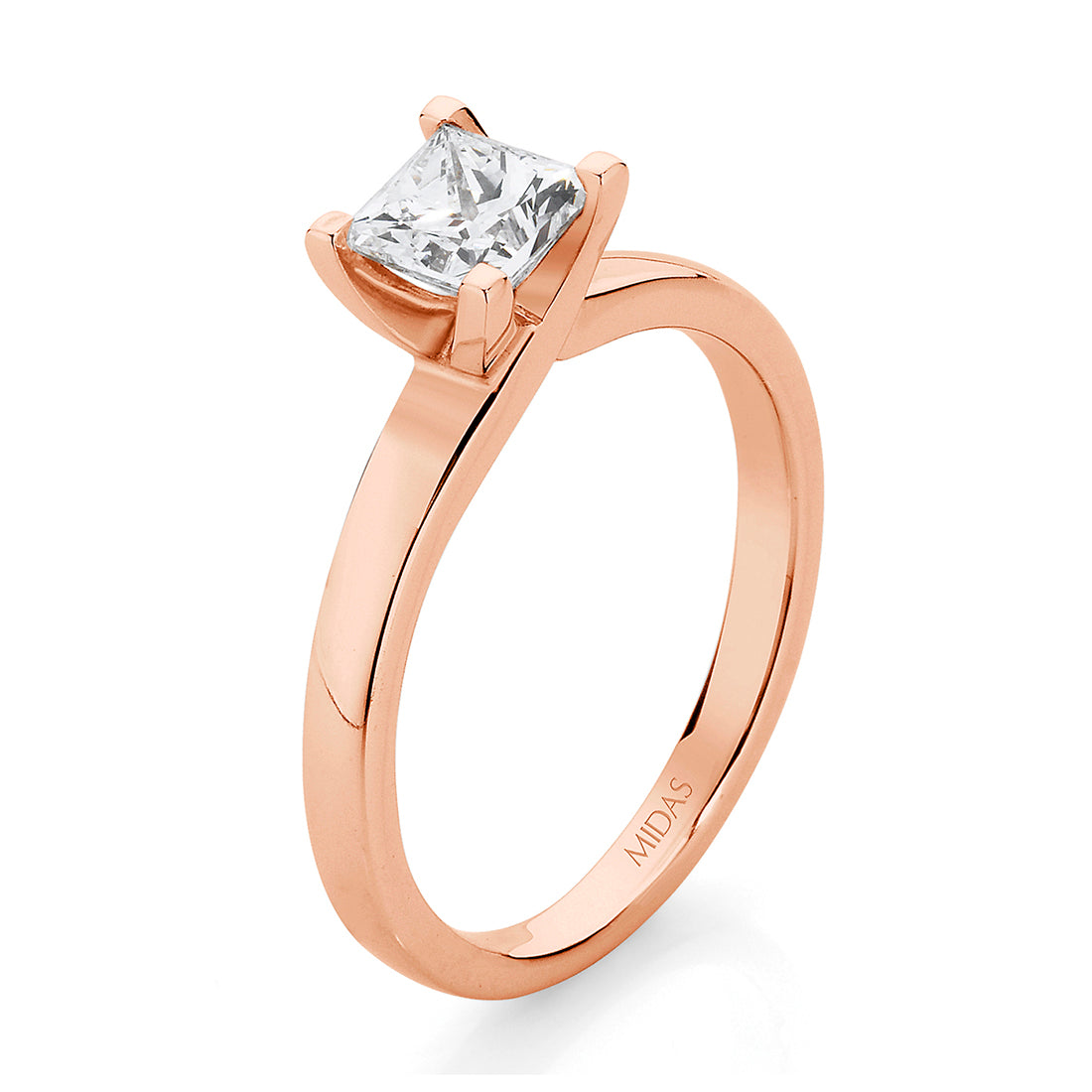 Princess Cut Solitaire with Four Claw Setting Diamond Engagement Ring