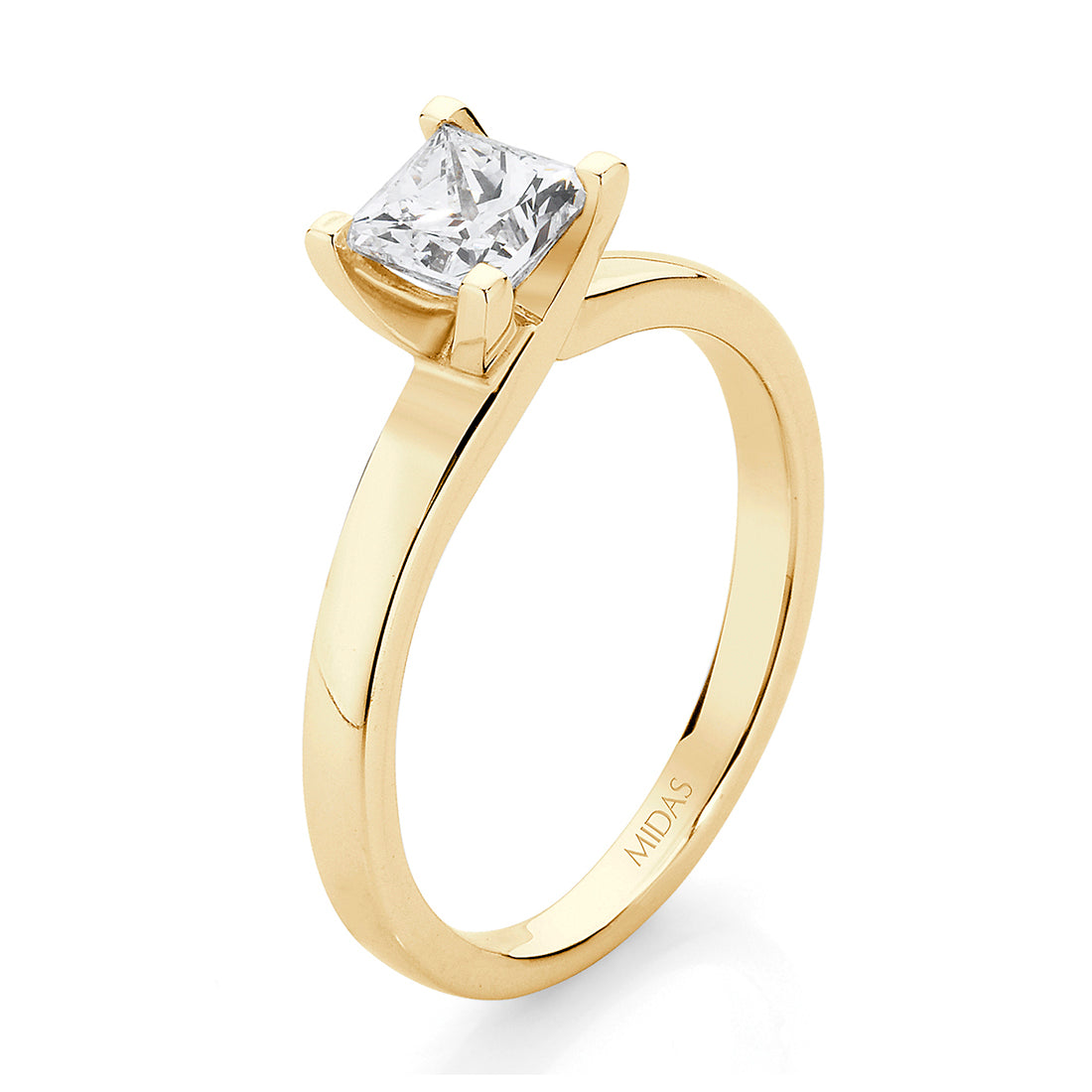 Princess Cut Solitaire with Four Claw Setting Diamond Engagement Ring