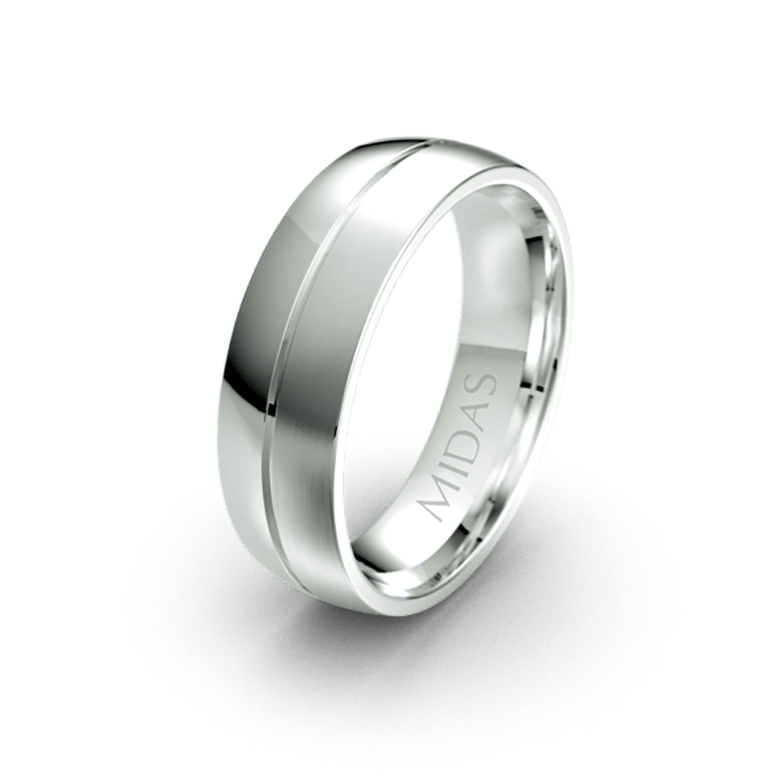 Classic Flat Court Two Toned Wedding Band Ring