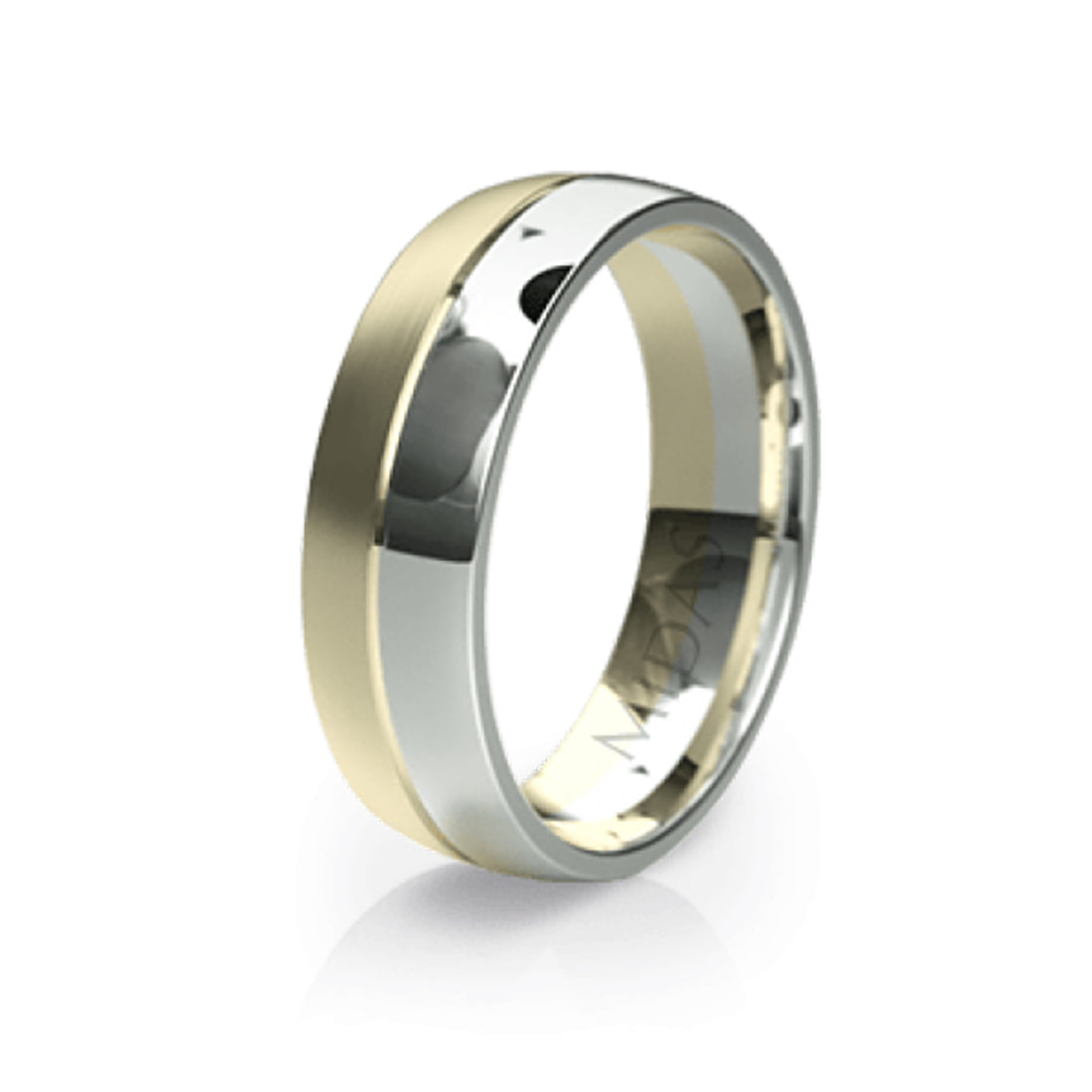 Classic Flat Court Two Toned Wedding Band Ring