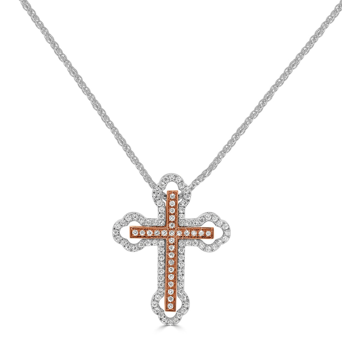 Two Tone Diamond Cross