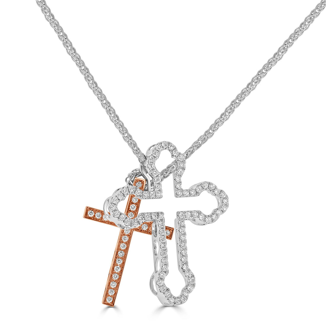 Two Tone Diamond Cross