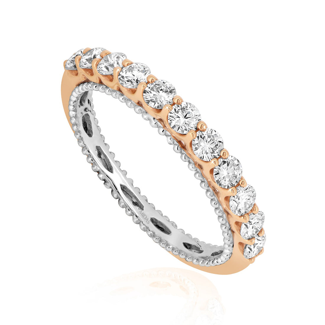 Round Brilliant Cut Two-Tone Diamond Eternity Wedding Band