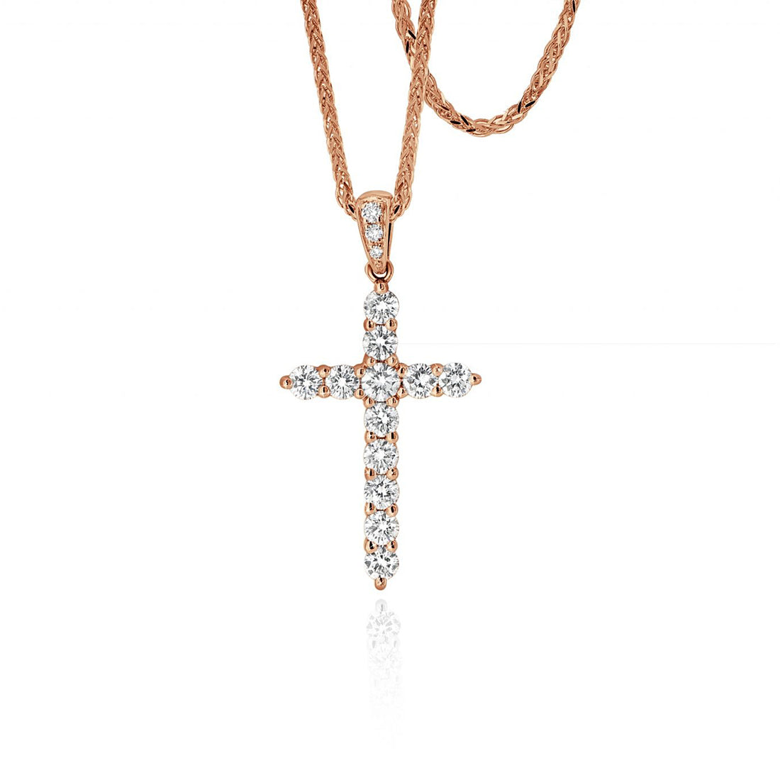 Glistening Diamond Claws Cross Pendant