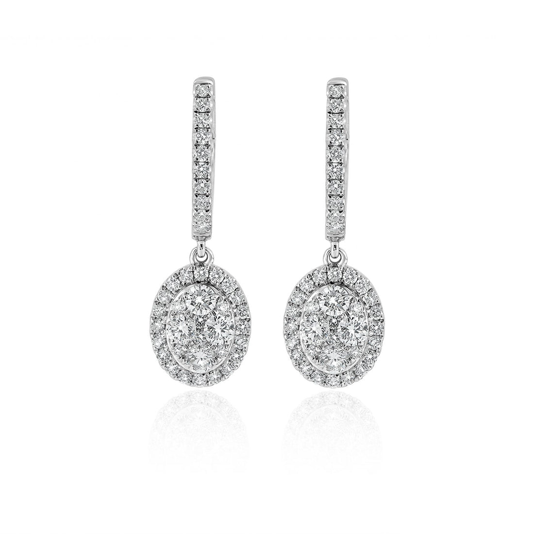 Glamorous Circle Cluster Diamond Earrings