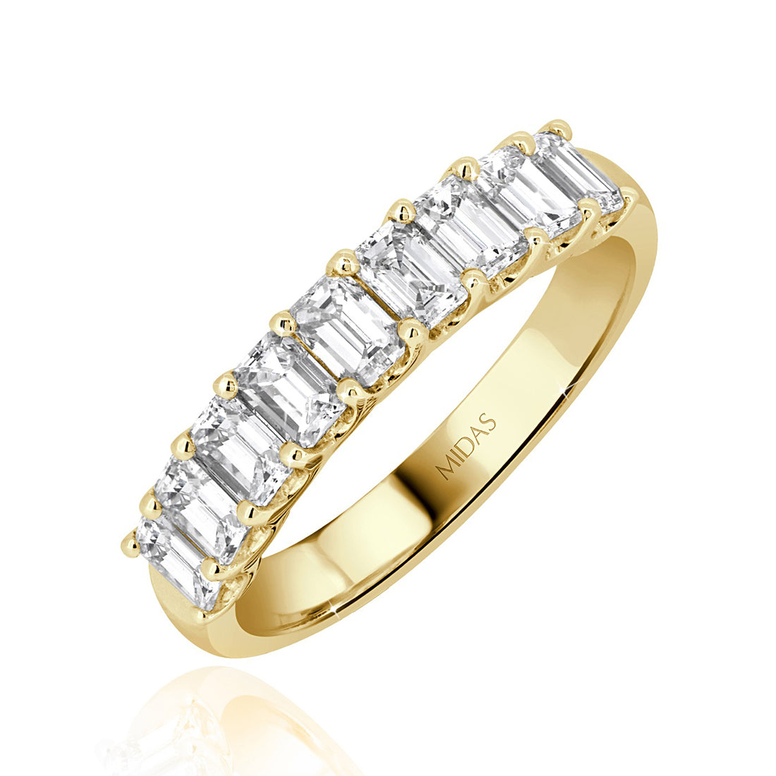 Emerald Cut Diamond Channel Set Wedding Band
