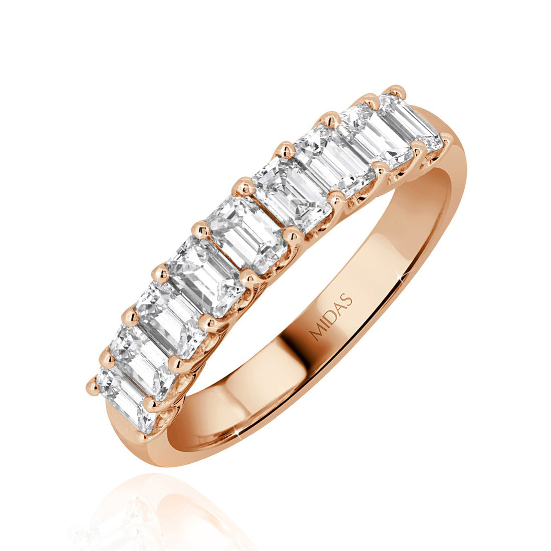 Emerald Cut Diamond Channel Set Wedding Band