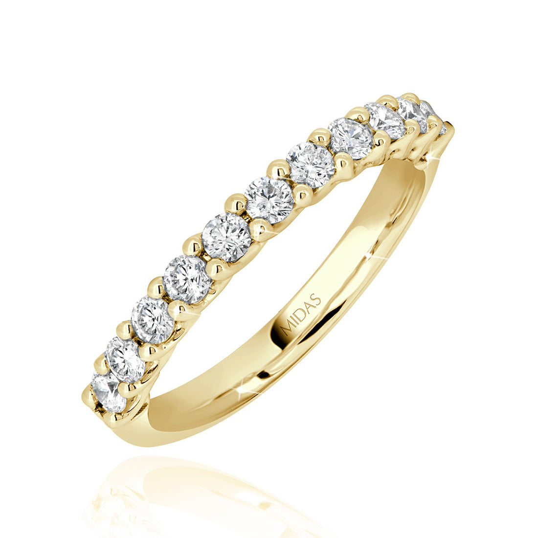 Round Cut Half Eternity Diamond Wedding Band