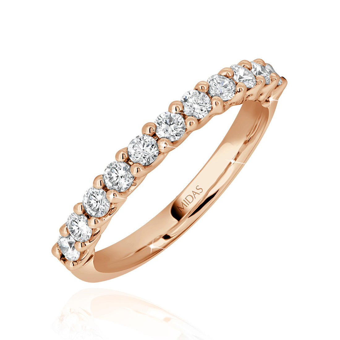Round Cut Half Eternity Diamond Wedding Band
